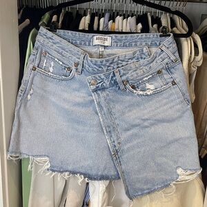 Agolde Audrey criss cross jean skirt, size 29